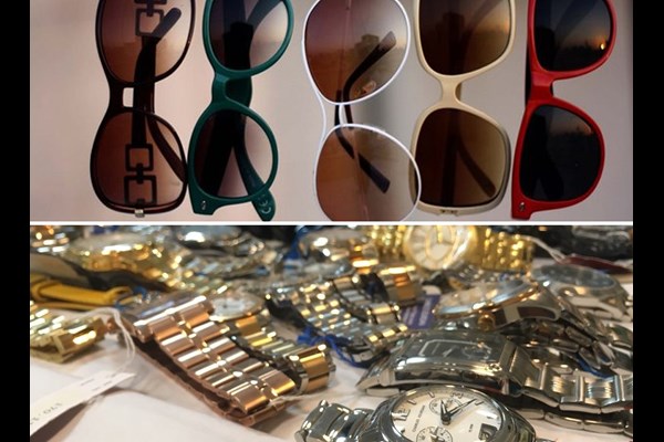 کشف انبار عینک و ساعت‌های خارجی قاچاق در کرج