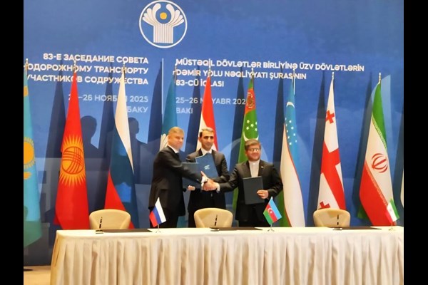 امضای تفاهم نامه ریلی ایران، روسیه و جمهوری آذربایجان برای توسعه کریدور شمال- جنوب