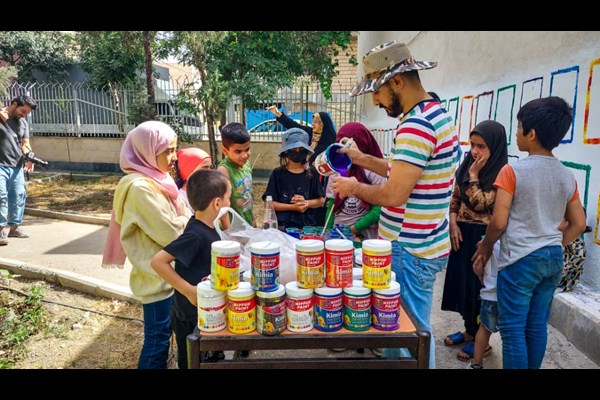 نقاشی دیواریِ کودکان با هدف فرهنگ‌سازی صرفه‌جویی در مصرف آب