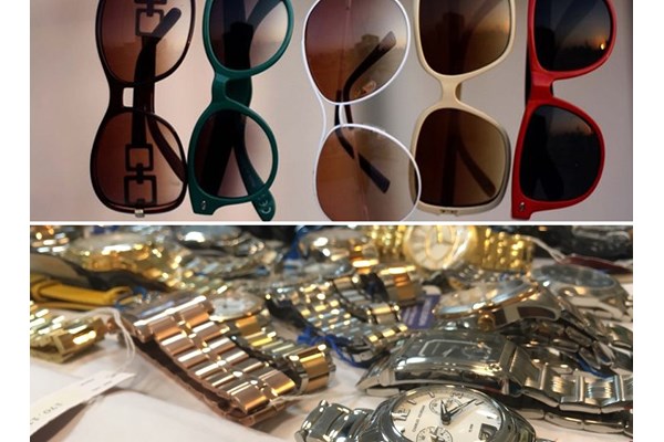 کشف انبار عینک و ساعت‌های خارجی قاچاق در کرج